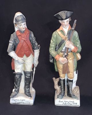 2 Revolutionary War Soldier Figurines Virginia Light Dragoons 1776 Maryland 1777 2