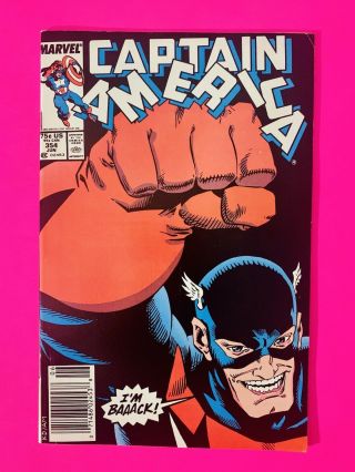 Captain America 354 (1989) 1st U.  S.  Agent John Walker Marvel Vf Newsstand