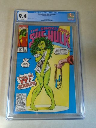The Sensational She - Hulk Issue 40 Comic Book.  Cgc Graded 9.  4.  Marvel Comics