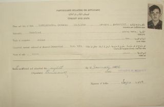 Jewish Judaica 1939 Government Of Palestine Certificate German Immigrant Citizen