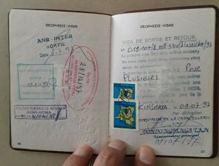 Greece Vintage Expired Cancelled Passport Donco Zair Burundi Visa 26