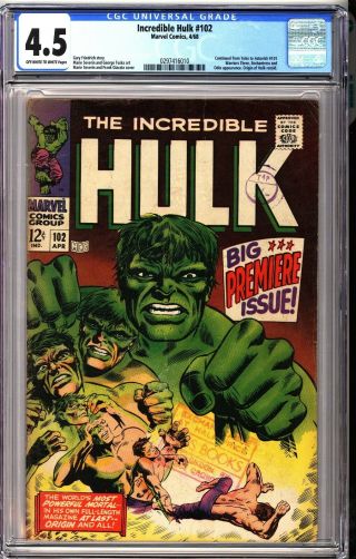 Incredible Hulk 102 Cgc 4.  5 Oww Origin Retold Marie Severin Art