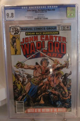John Carter,  Warlord Of Mars 20 Cgc 9.  8 1979 Marvel Comic.