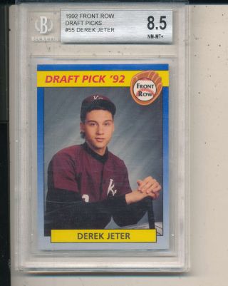 1992 Front Row Draft Picks 55 Derek Jeter Rookie Bvg 8.  5 Nm