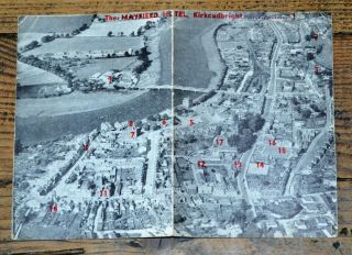 Vintage Leaflet Ephemera - The Mayfield Hotel,  Kirkcudbright W/ Aerial Photo Map