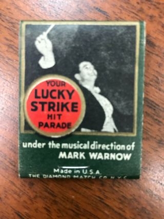 Lucky Strike Match Book Feat Mark Warnow Lucky Strike Hit Parade On Cbs