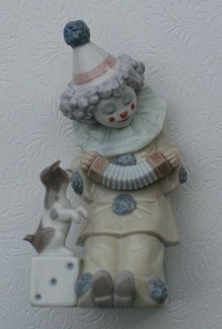 Lladro Pierrot With Concertina (clown With Puppy) 5279