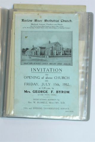 Ephemera Relating To Barlow Moor Methodist Church,  Chorlton - Cum - Hardy