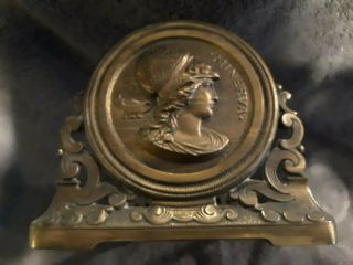 Vintage Brass Sliding Bookends Minerva Goddess Art Deco Art Nouveau Marked 9923