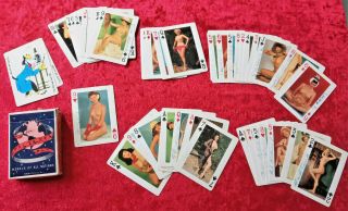Vintage " Models Of All Nations " Pin Up Deck Of Cards - Betty White 9 Of Hearts