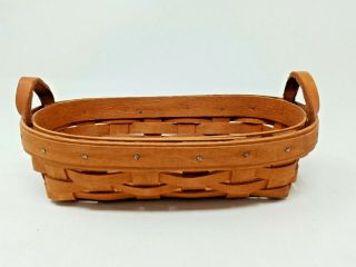 Mini Longaberger Basket W/ Leather Handles - Classic & Cute Country Decor
