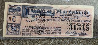1888 The Louisiana State Lottery 20th Class C - Orleans 1