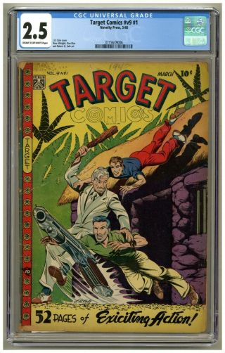 Target Comics V9 1 (cgc 2.  5) C - O/w Pgs; L.  B.  Cole Cover; Novelty; 1948 (j 3974)
