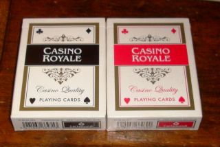 Two Decks Casino Royale Playing Cards Black & Red As By James Bond 007