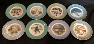 8 Avon Christmas Plate Collectors Series 1973 - 1980 Enoch Wedgwood Complete Set