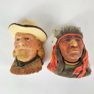 Crazy Horse Buffalo Bill Cody 1984 Head Decor By Legend Products Made In England