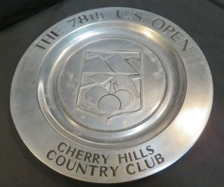 Vintage The 78th Us Open Cherry Hills Country Club Pewter Plate