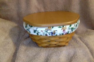Longaberger 2000 8 " Generations Basket With Lid,  Liner And Plastic Protector