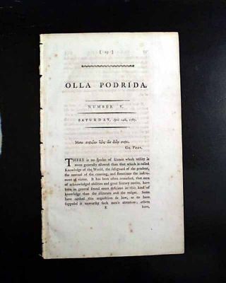Rare 18th Century Post Revolutionary War OXFORD England 1787 Old Newspaper 2