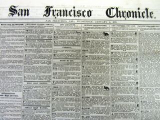 2 1871 San Francisco Chronicle California Newspapers - 150 Years Old