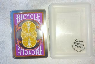 Bicycle Plastic Playing Cards See Through N Case Official Vintage