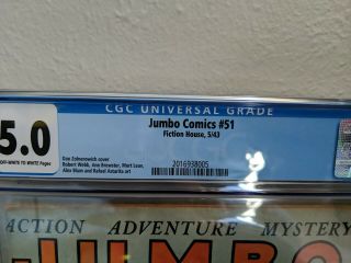 Jumbo Comics 51 CGC 5.  0 1943 3
