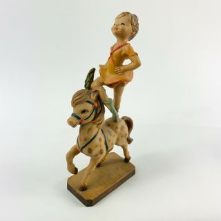 Anri Ferrandiz Circus Ballerina On A Horse Hand Carved Wood Figurine - No Box 6 "