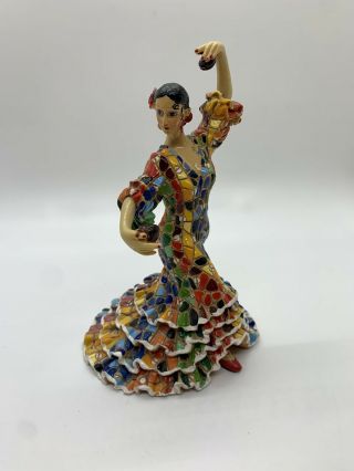 Barcino Mosaic Spanish Flamenco Lady Dancer Castanets Figurine 2008