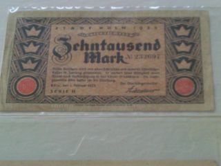 4 - REICHSBANKNOTE (3) 1922 & 1923 GERMAN 10,  000 MARKS ZEHNTAUSEND CURRENCY NOTE 2