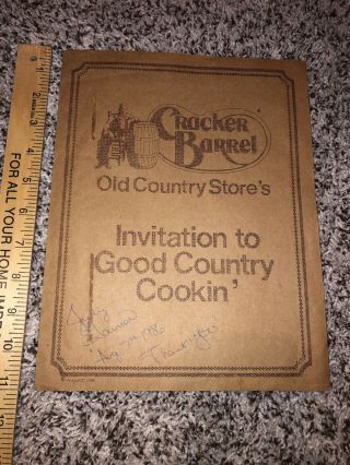 Vintage Cracker Barrel Old Country Store Restaurant Menu Breakfast 1986