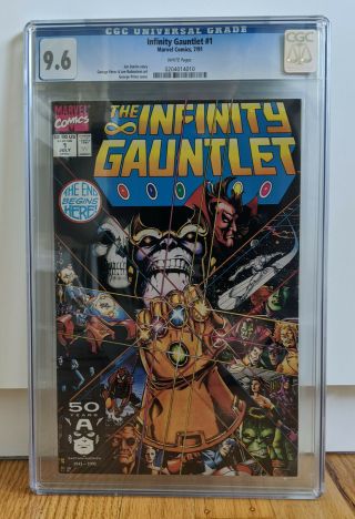 Comic Cgc 9.  6 Infinity Gauntlet 1 Movie Endgame Thanos Comics Book Nm
