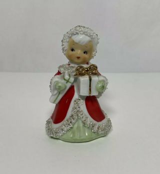 Vintage 1950’s Lefton Christmas Angel Bell Holding Two Presents