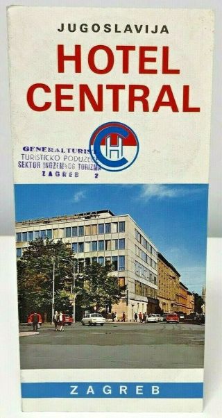 Vintage Brochure Hotel Central Zagreb Croatia Yugoslavia Interior Images 1970s