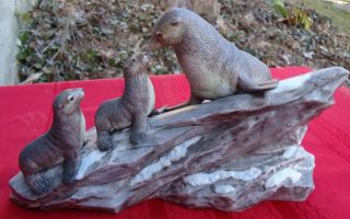 Lenox Wildlife Of The Seven Continents Fur Seals Antarctica Porcelain Sculpture
