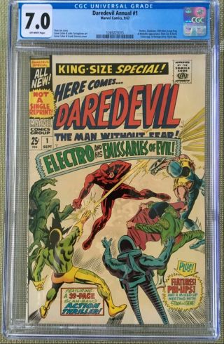 Daredevil Annual 1 Cgc 7.  0 - - King Size Special Electro Stan Lee Gene Colan