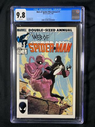 Web Of Spider - Man Annual 1 Cgc 9.  8 (1985) - Spider - Man In Black Suit