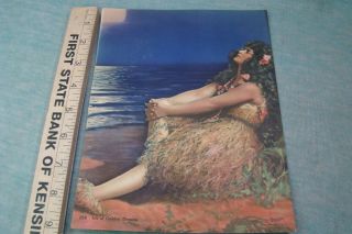 1931 Pin Up Calendar Litho: " Isle Of Golden Dreams " Unsigned,  B & B 258