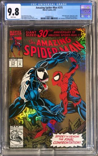 Spider - Man 375 Marvel Comics Cgc 9.  8 White Pages Maximum Carnage Venom