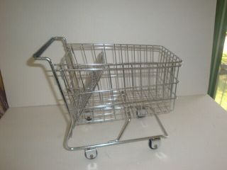 Vintage Metal Miniature Shopping Cart - For Store Display Or Dolls