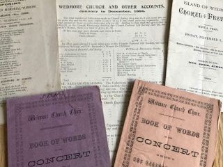 5 Victorian Wedmore Somerset Church Accounts And Concert Booklets 1870s - 1890s