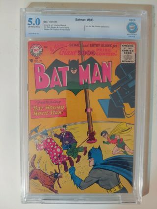 Batman 103 D.  C.  Comics 10/1956 Cbcs 5.  0