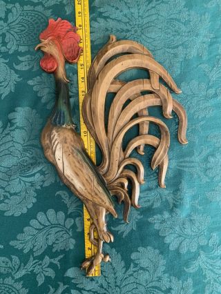 Vintage Sexton Cast Metal Rooster Large Wall Art Hanging Plaque Mid Century 19 