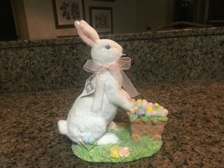 Midwest Of Cannon Falls Easter Bunny Rabbit W/cart Full Of Eggs Sugared Wt