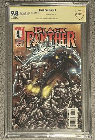 Black Panther 4 Cbcs Ss Signed By Christopher Priest (1st App.  White Wolf)