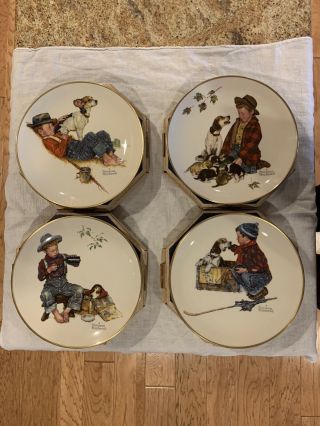 4 Norman Rockwell Plates The Four Seasons Series 1971 For 1958