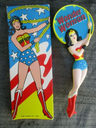Vintage 1970s 1978 Avon Wonder Woman Hand Mirror W Box Lynda Carter Era
