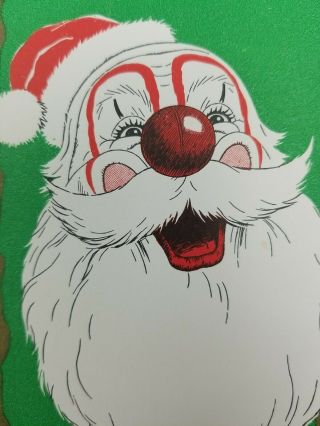 Vintage Ringling Bros Circus Christmas Card Santa Clown Roland Butler 7 " X10 "