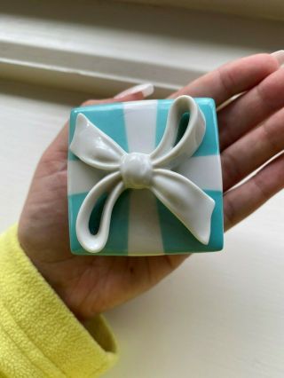 Tiffany & Co Ceramic Jewelry Box (blue & White,  Fits In Your Palm)