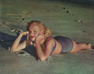 1953 Risque Girl Lithograph Young Sexy Marilyn Monroe 383