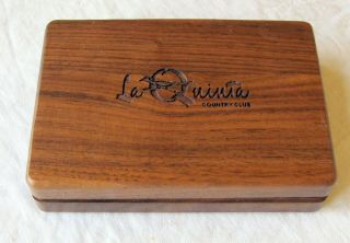 Set Of 2 La Quinta Country Club Playing Cards With Wooden Box L2